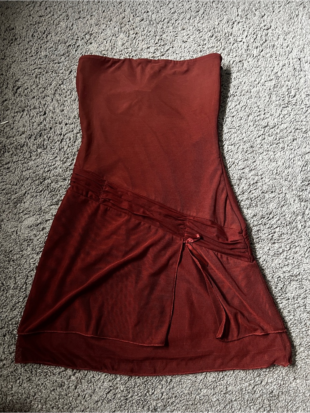 Princess Polly Strapless Rust Brown Tie-Detail Dress